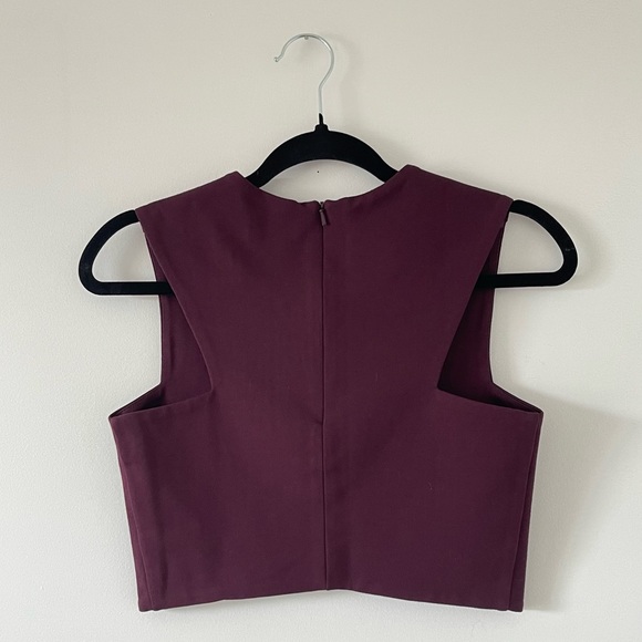 Aritzia | Talula Manzanita Cropped Tank Top Burgundy Size XS - Picture 3 of 9